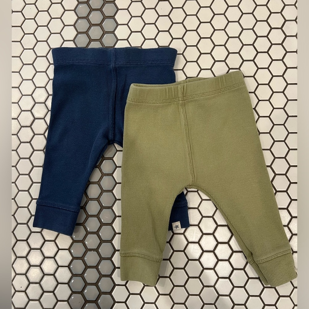 Zara Baby Leggings - bundle of 2, blue & green, size 3-6 months